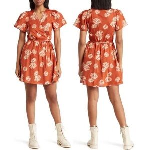 Floral Floral Print Wrap Dress